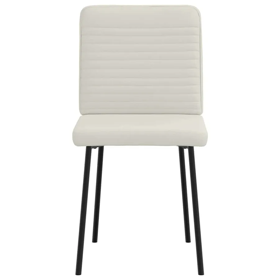 Chaises à manger lot de 2 Crème Velours - 4