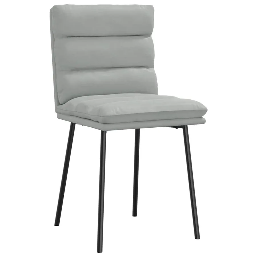 Chaises à manger lot de 4 Gris clair Velours - 3