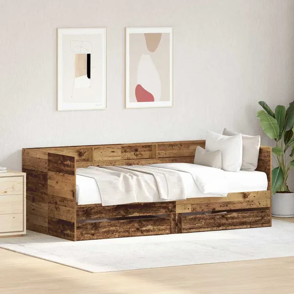 Lit d'appoint Bois Ancien 90 x 190 cm Bois d'ingénierie
