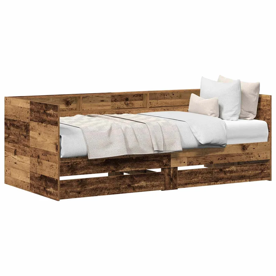 Lit d'appoint Bois Ancien 90 x 190 cm Bois d'ingénierie - 2