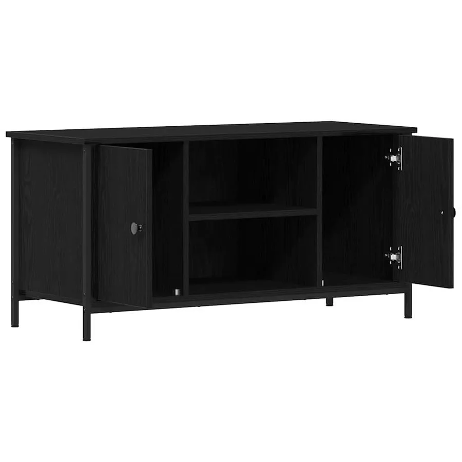 Meuble TV Chêne noir 100 x 40 x 50 cm Bois d'ingénierie - 5