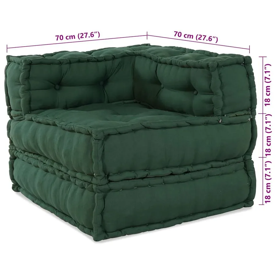 Canapé modulaire vert 70x70x54 tissu - 15