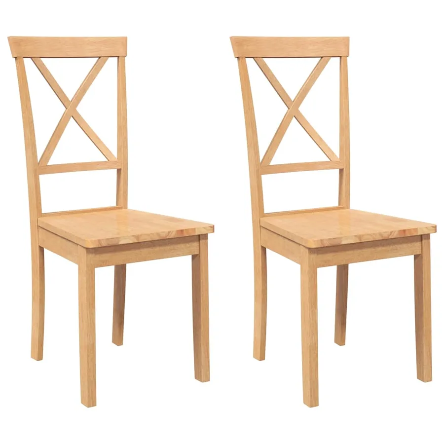 Chaises à manger 2 pcs bois massif caoutchouc - 2