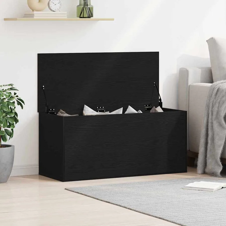 Boîte de Rangement avec stockage Chêne noir 100 x 42 x 46 cm