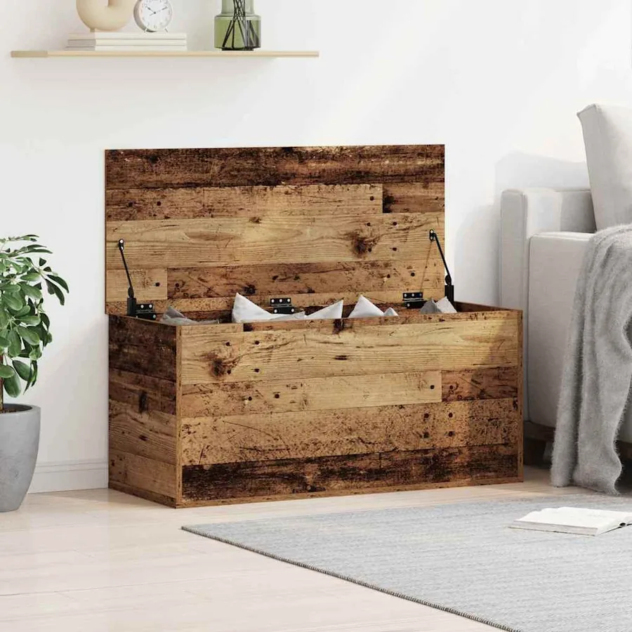 Boîte de Rangement avec stockage Bois ancien 100 x 42 x 46 cm