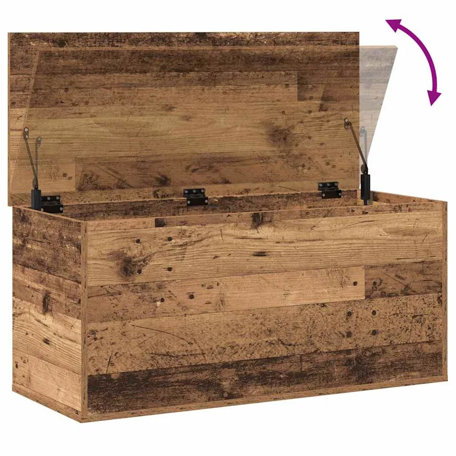 Boîte de Rangement avec stockage Bois ancien 100 x 42 x 46 cm - 10