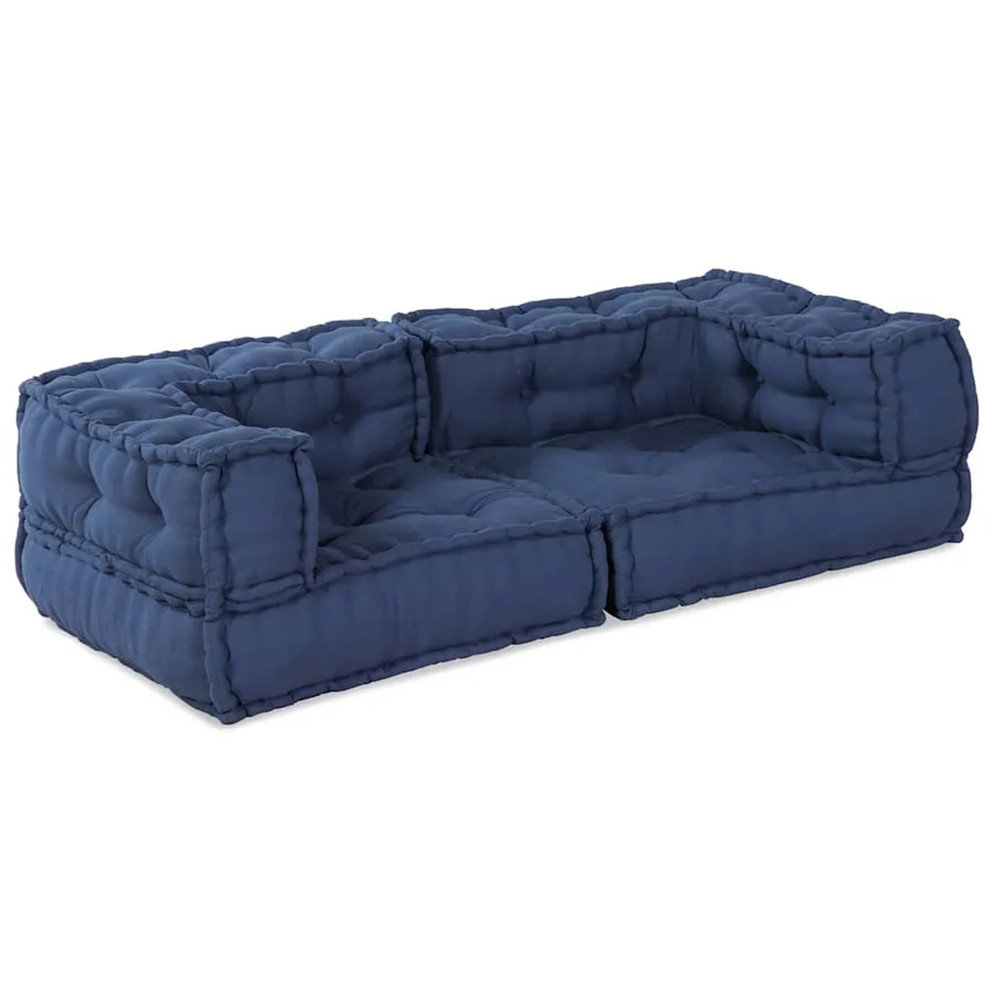 Unité de canapé modulaire 3 pcs Indigo 140 x 70 x 36 cm Tissu - 2