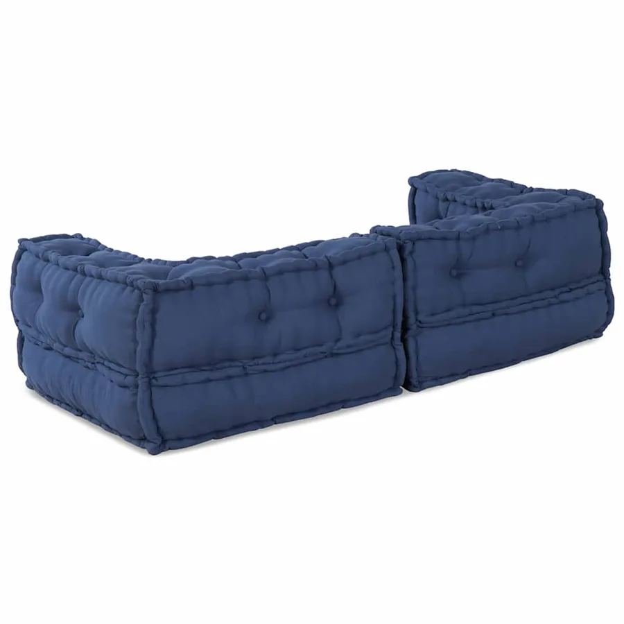 Unité de canapé modulaire 3 pcs Indigo 140 x 70 x 36 cm Tissu - 5