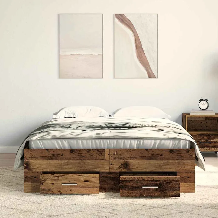 Cadre de lit Bois Ancien 120 x 200 cm Bois d'ingénierie - 3