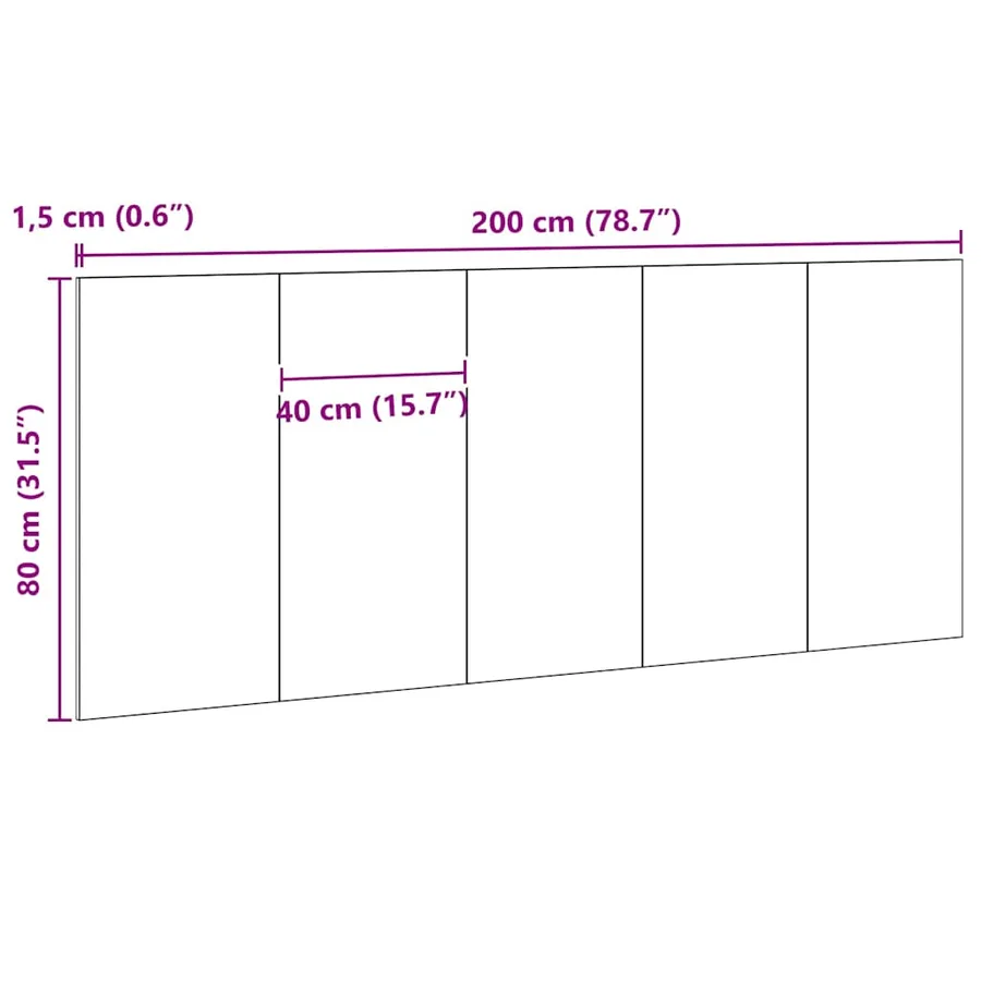 Tête de lit Chêne noir 160 x 1,5 x 80,5 cm Bois d'ingénierie - 9
