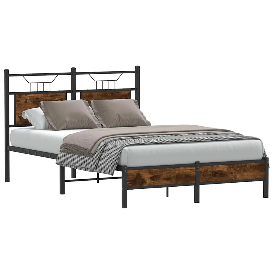 Cadre de lit sans matelas chêne fumé 120x200 cm bois ingénierie - 3