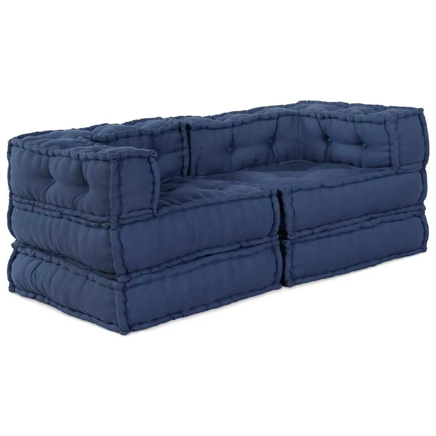 Unité de canapé modulaire 2 pcs Indigo 140 x 70 x 56 cm Tissu