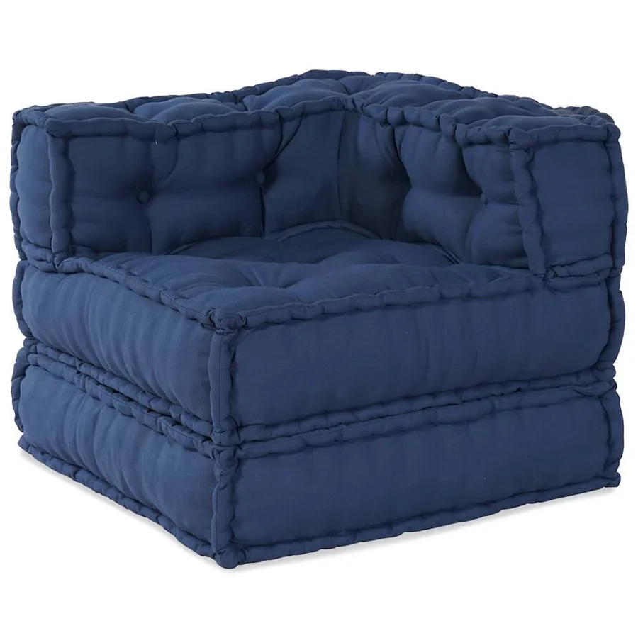 Unité de canapé modulaire 2 pcs Indigo 140 x 70 x 56 cm Tissu - 2