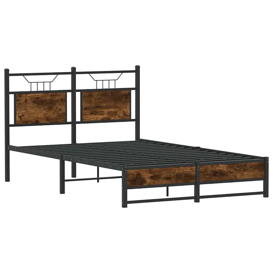 Cadre de lit sans matelas chêne fumé 120x200 cm bois ingénierie - 5