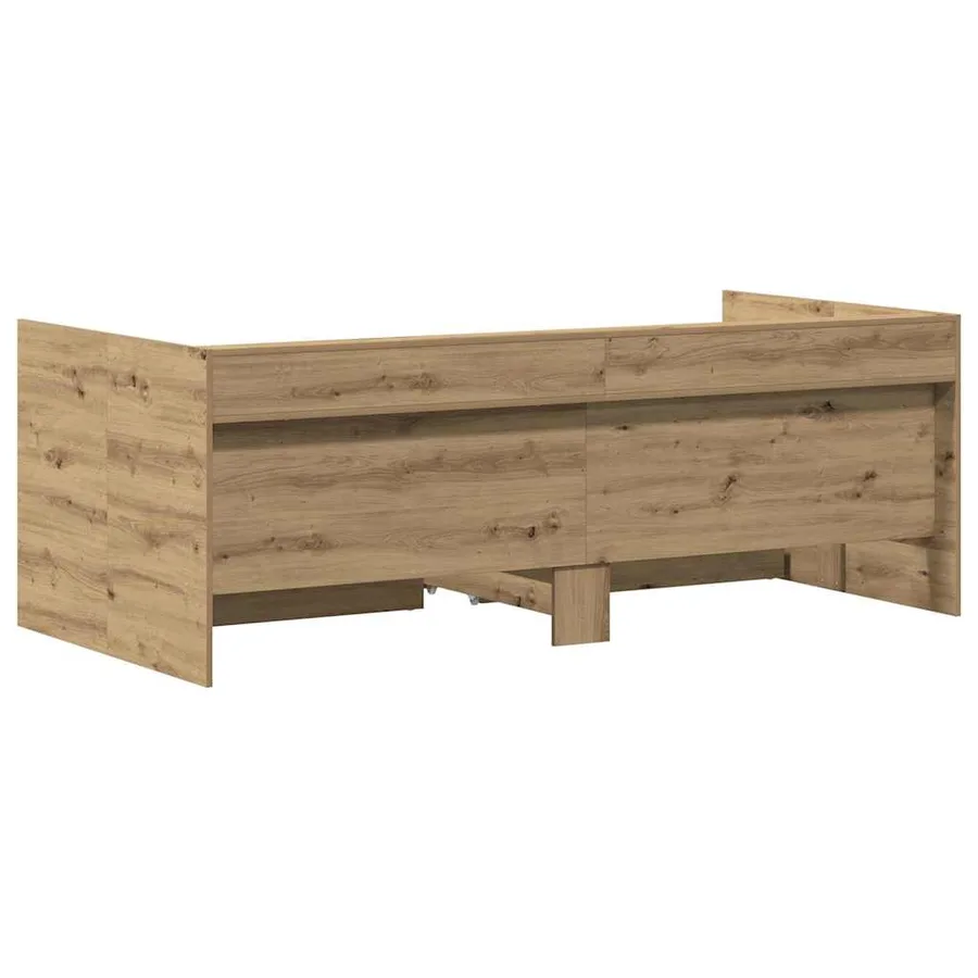 Lit d'appoint Chêne artisanal 90 x 200 cm Bois d'ingénierie - 6