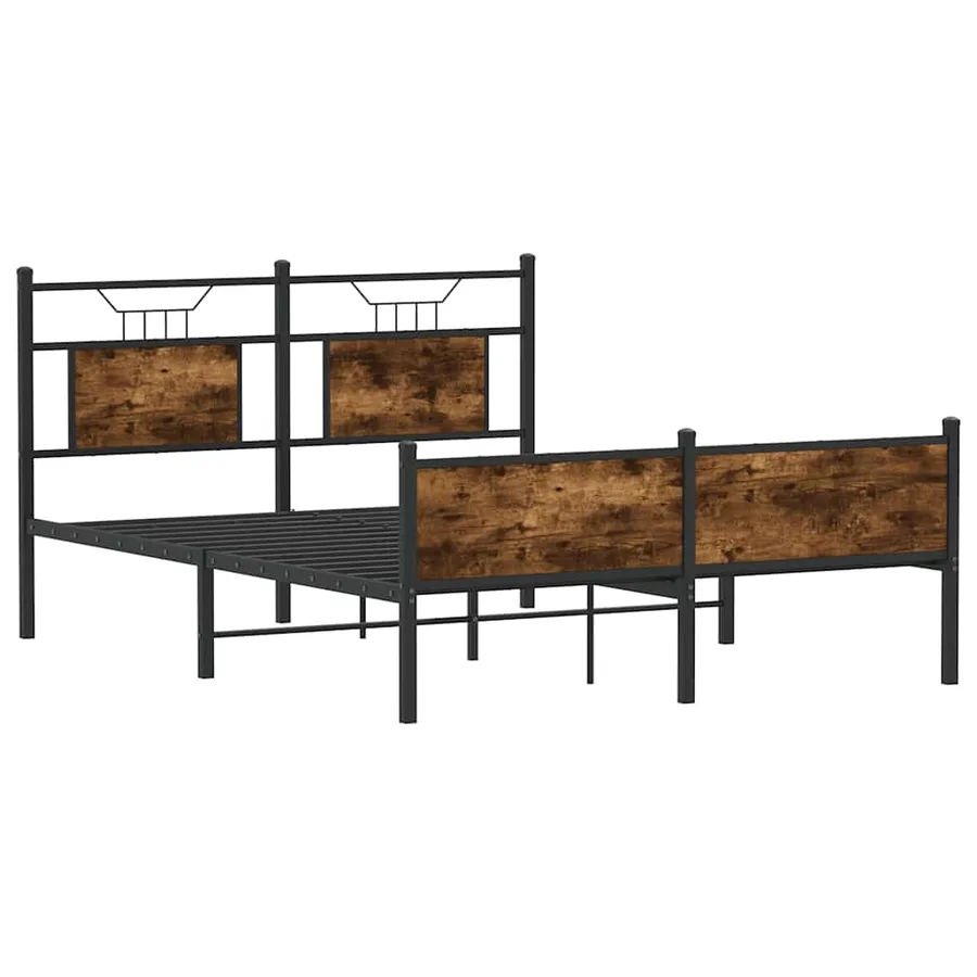 Cadre de lit sans matelas chêne fumé 137x190 cm bois ingénierie - 3