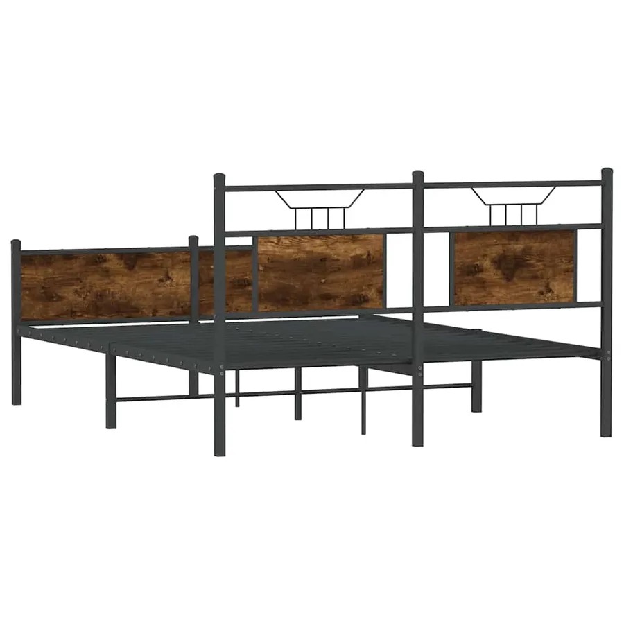 Cadre de lit sans matelas chêne fumé 137x190 cm bois ingénierie - 8