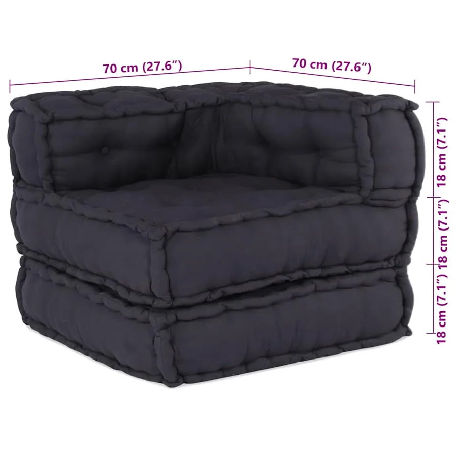 Canapé modulaire anthracite 70x70x54 tissu - 16