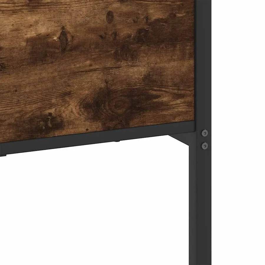 Cadre de lit en métal sans matelas chêne fumé 200x200 cm - 10