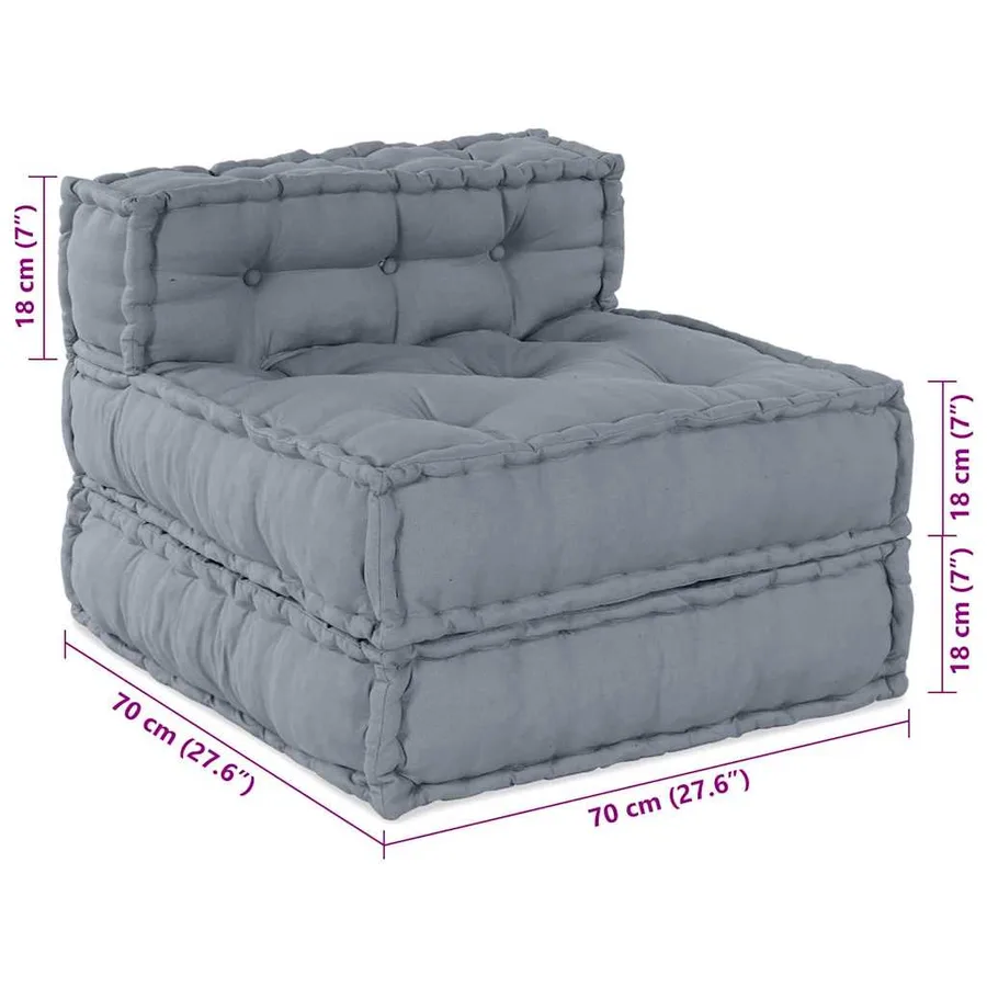Unité de canapé modulaire 3 pcs Gris Tissu - 14