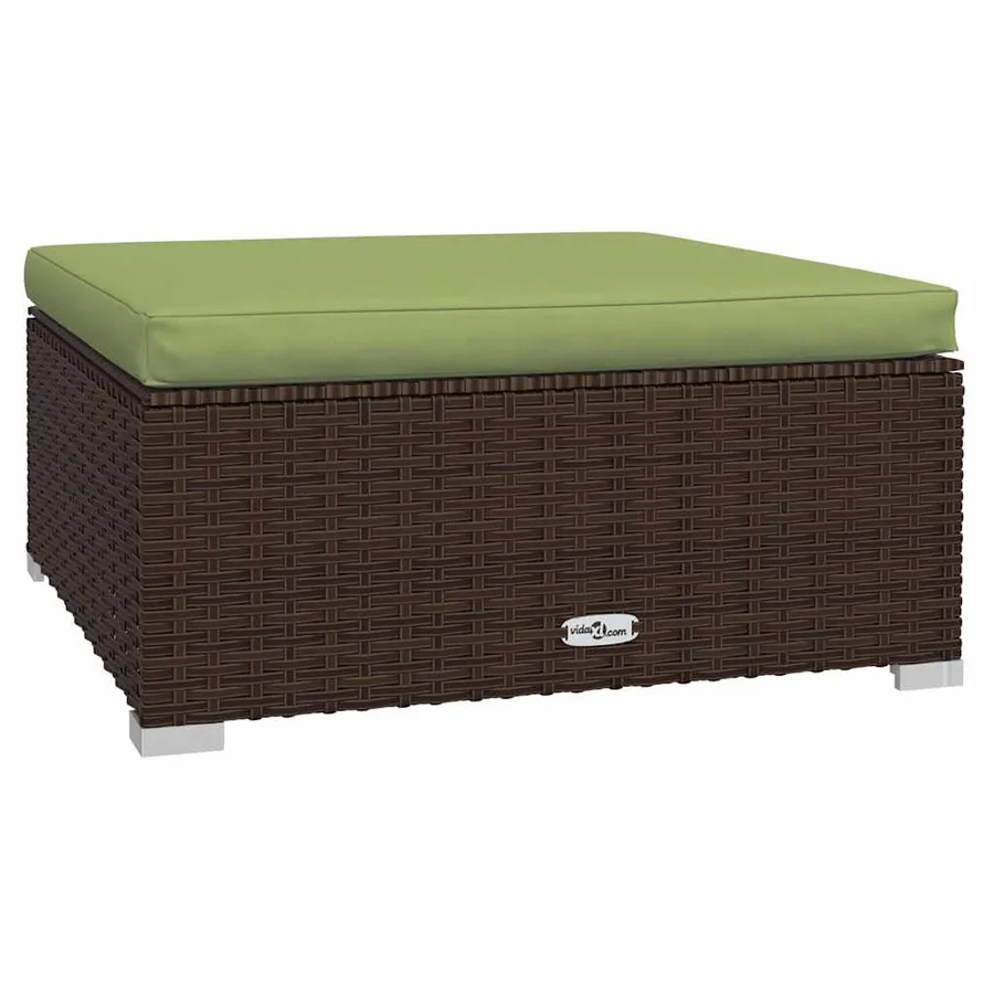 Salon de jardin 5 pcs avec coussins résine tressée marron - 5
