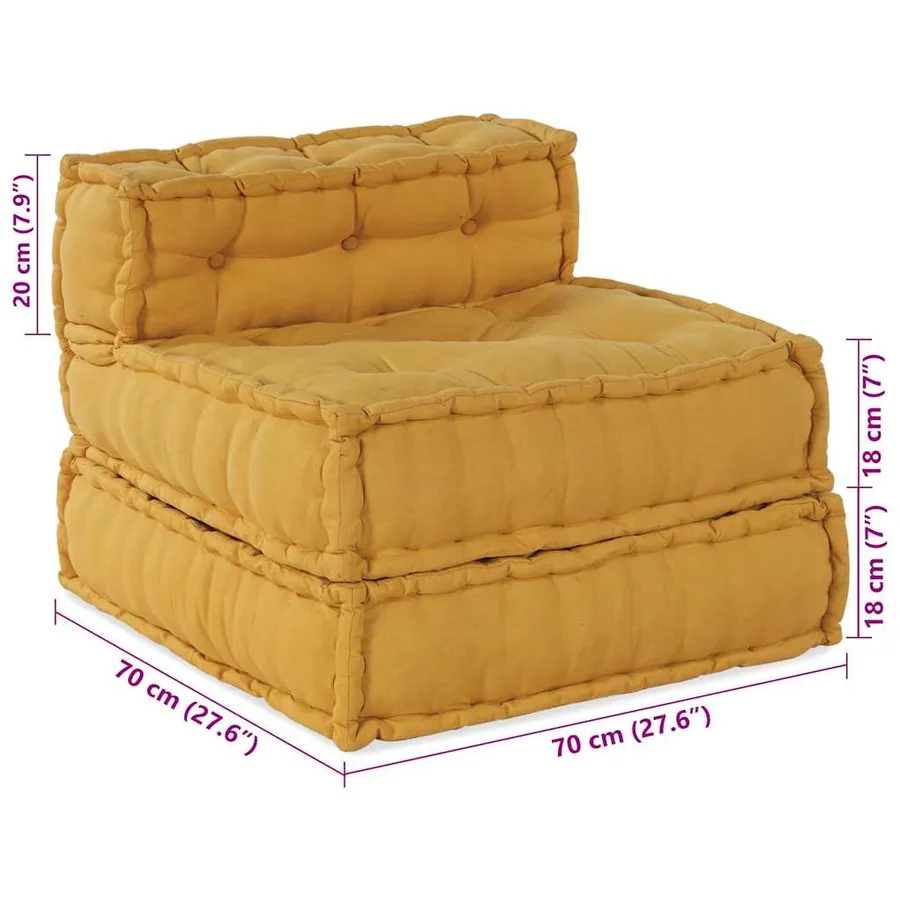 Unité de canapé modulaire 4 pcs Jaune Tissu - 13