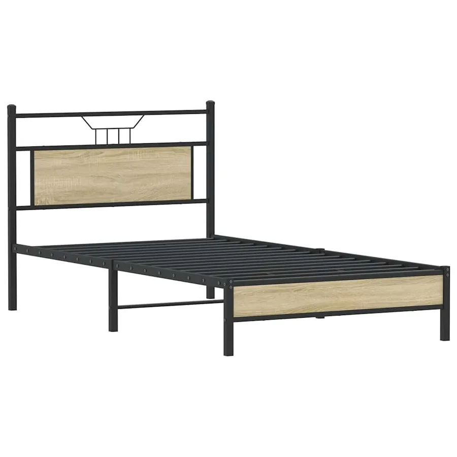 Cadre de lit sans matelas chêne sonoma 100x190 cm - 5