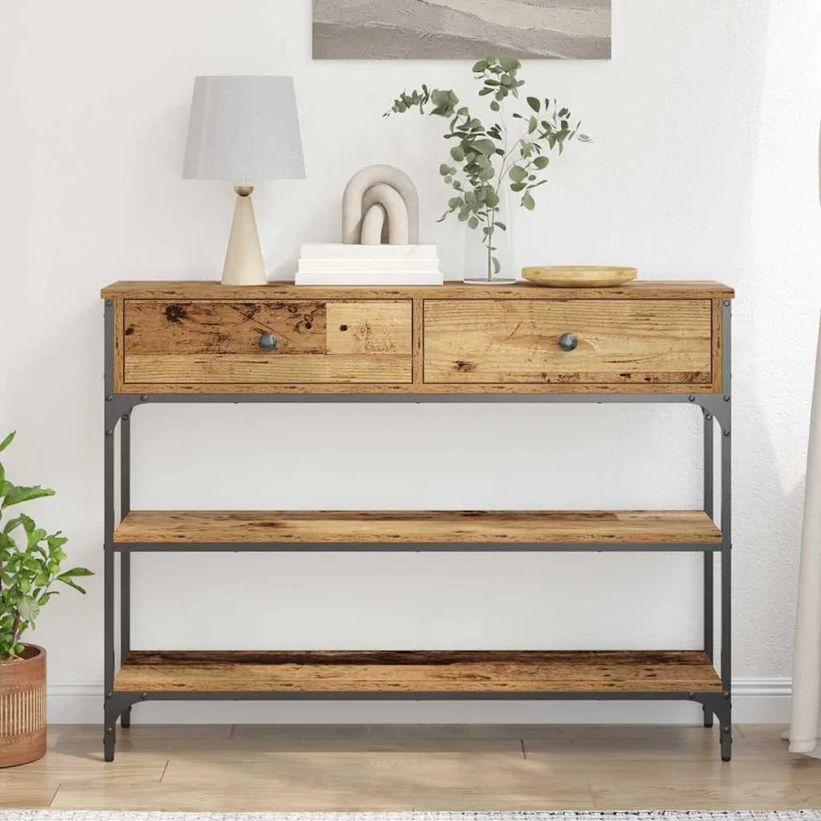 Table console Bois ancien 100 x 25 x 75 cm Bois d'ingénierie - 4