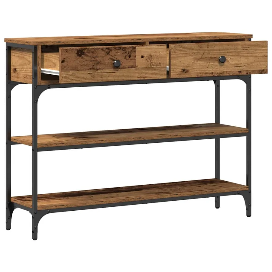 Table console Bois ancien 100 x 25 x 75 cm Bois d'ingénierie - 5