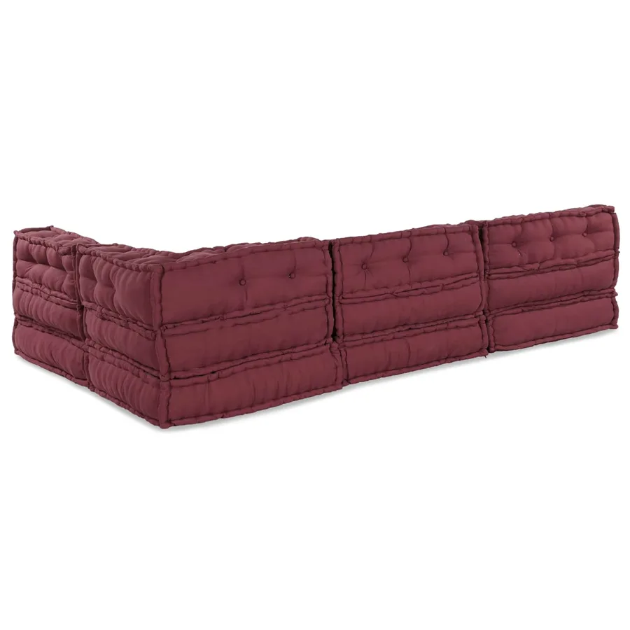 Unité de canapé modulaire 4 pcs Marron Tissu - 7