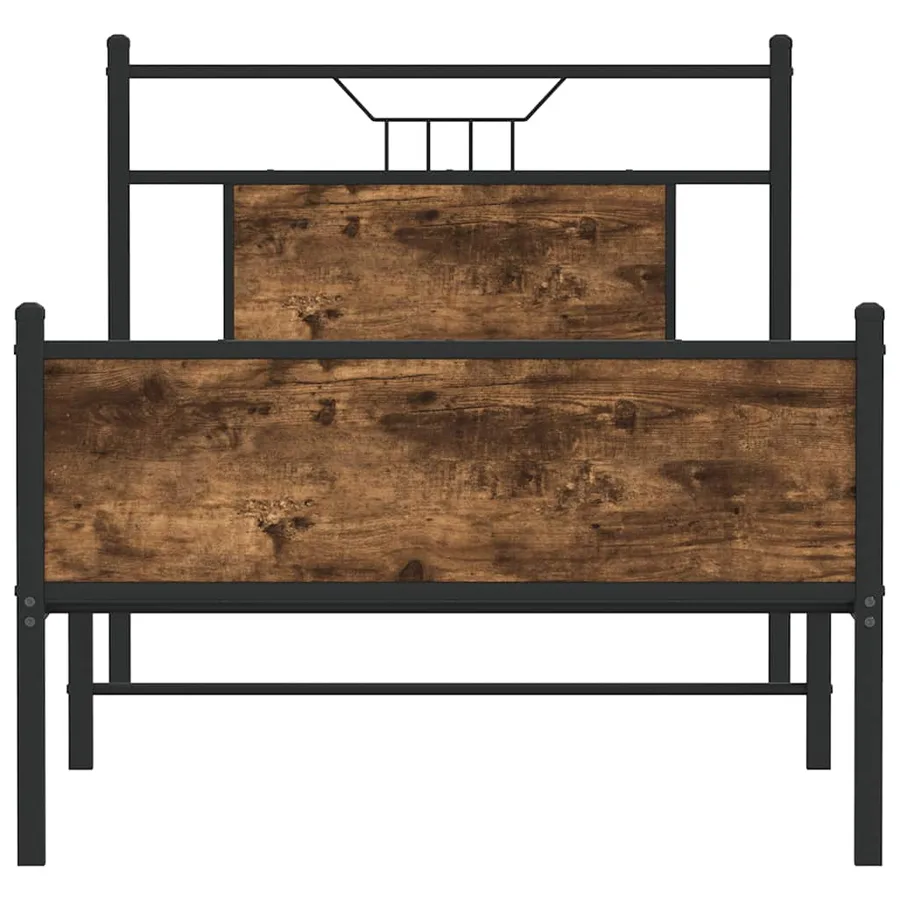 Cadre de lit sans matelas chêne fumé 90x200cm bois d'ingénierie - 6