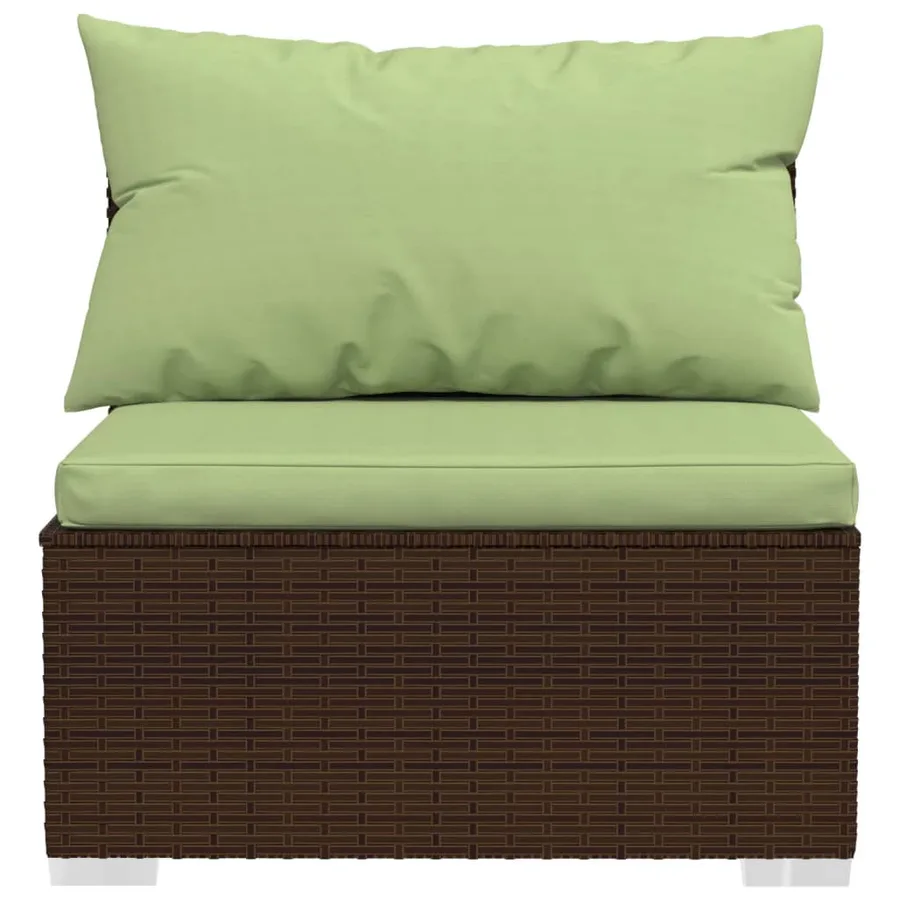Salon de jardin 7 pcs avec coussins Résine tressée Marron - 6