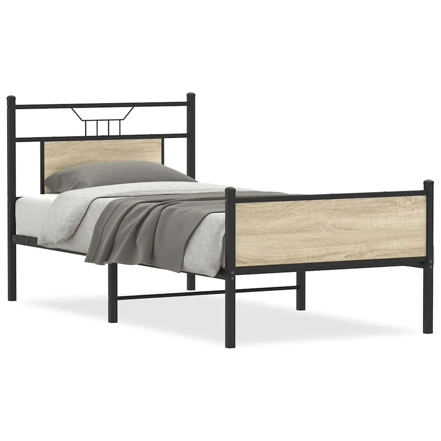 Cadre de lit sans matelas chêne sonoma 80x200 cm - 2