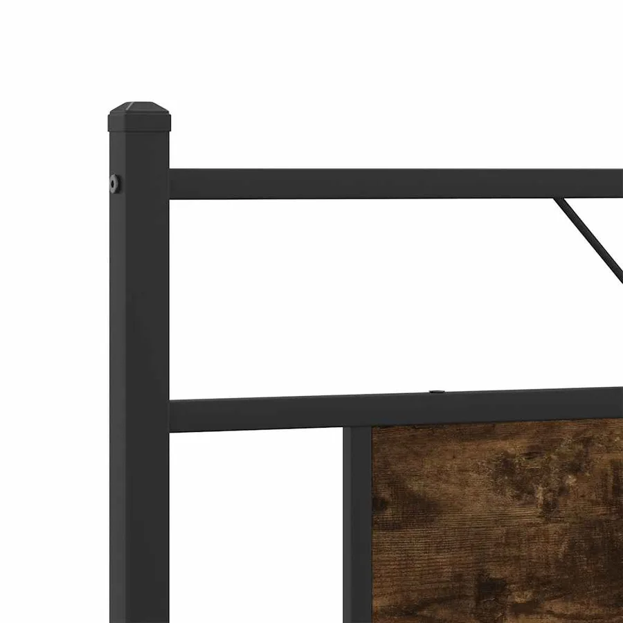Cadre de lit en métal sans matelas chêne fumé 183x213 cm - 9