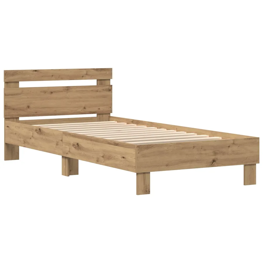 Cadre de lit Chêne artisanal 75 x 190 cm Bois d'ingénierie - 5