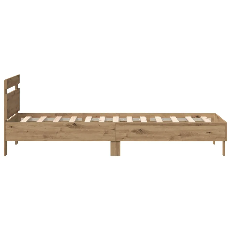 Cadre de lit Chêne artisanal 75 x 190 cm Bois d'ingénierie - 7
