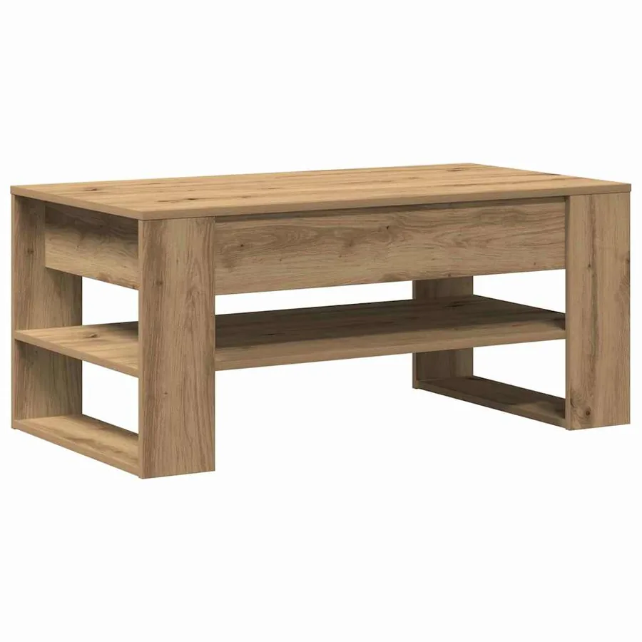 Table basse Chêne artisanal 102 x 55 x 45 cm Bois d'ingénierie - 5