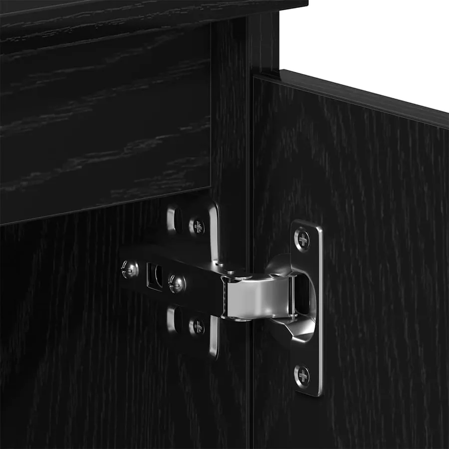 Meuble TV chêne noir 102x30x36 cm bois d'ingénierie - 10