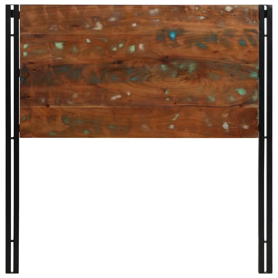 Tête de lit 100 cm bois massif récupéré et fer - 4