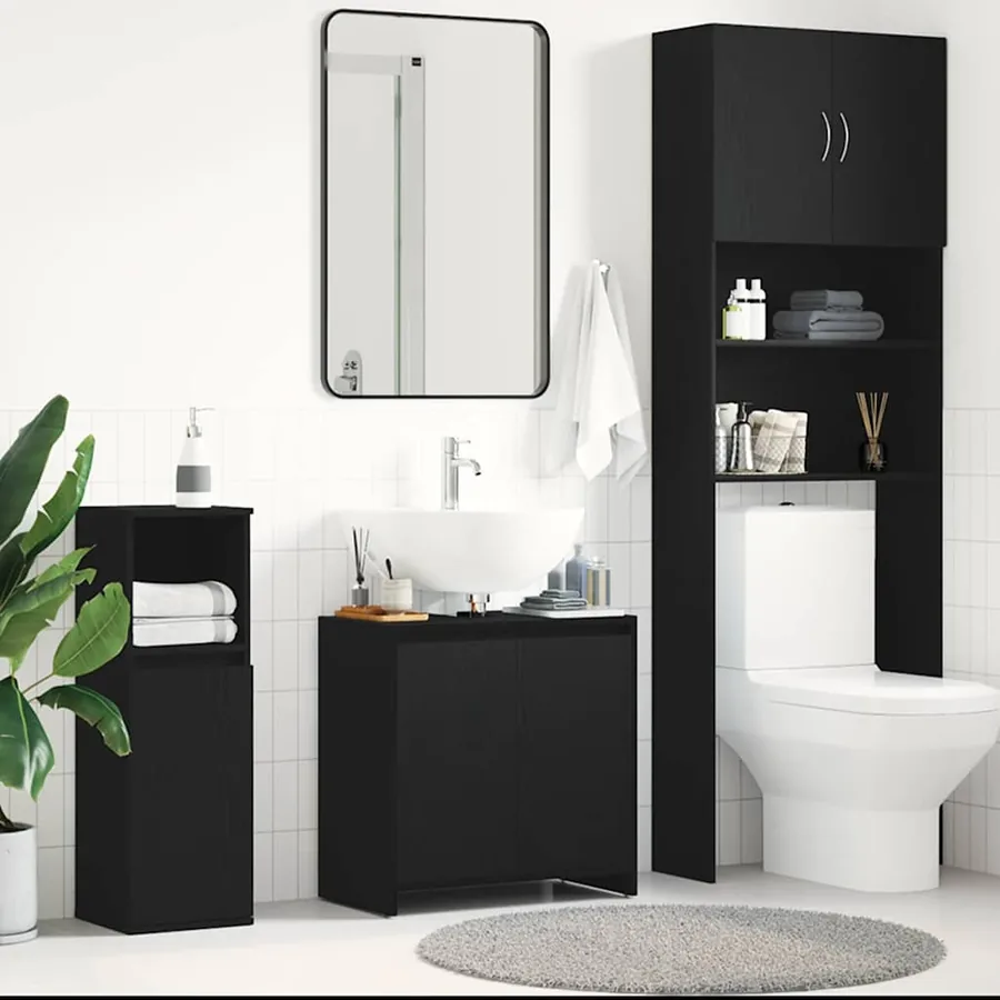 Armoire de bain chêne noir 60x33x60 cm bois d'ingénierie