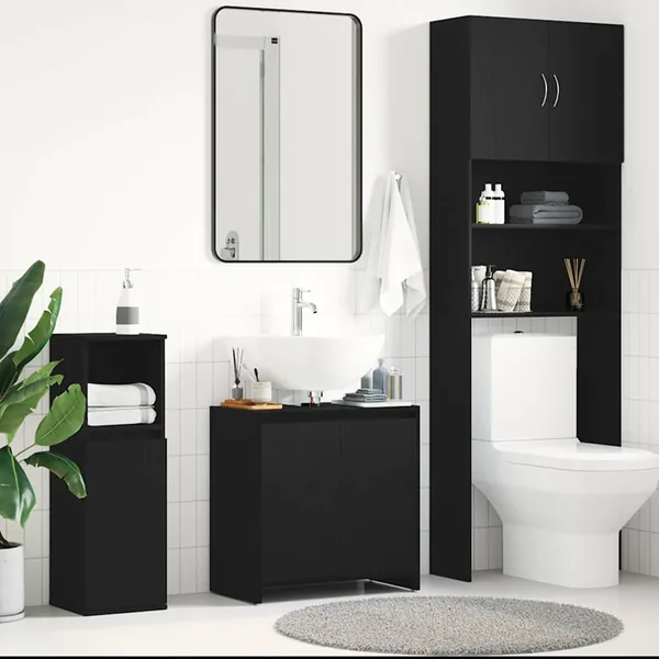 Armoire de bain chêne noir 60x33x60 cm bois d'ingénierie