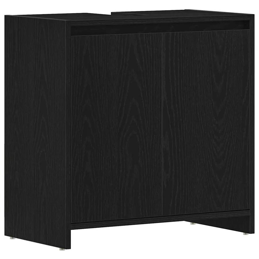 Armoire de bain chêne noir 60x33x60 cm bois d'ingénierie - 2