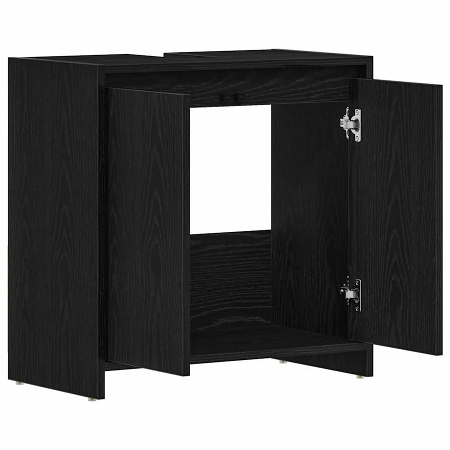 Armoire de bain chêne noir 60x33x60 cm bois d'ingénierie - 5