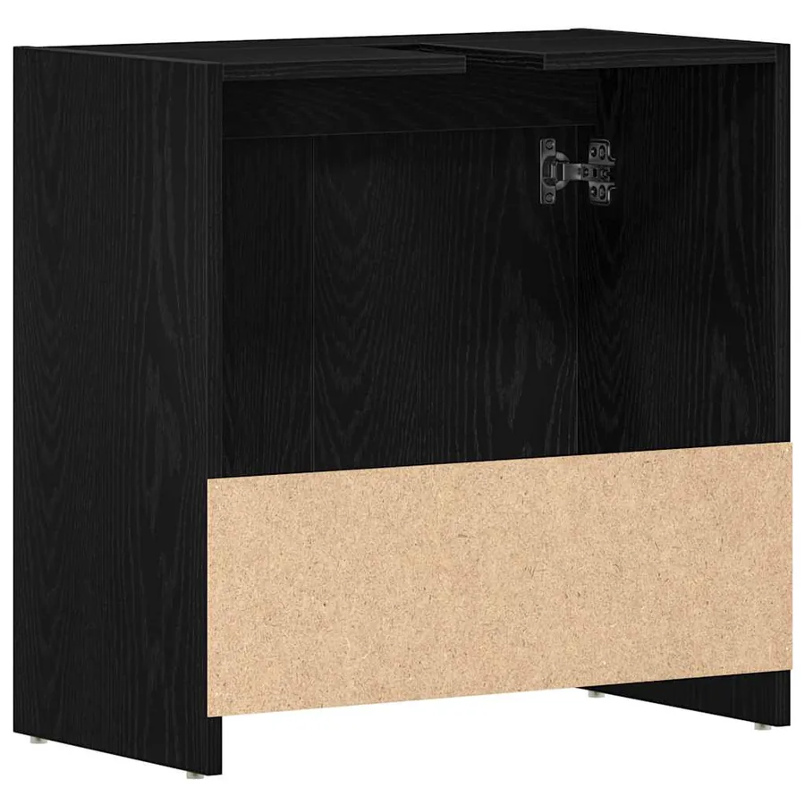 Armoire de bain chêne noir 60x33x60 cm bois d'ingénierie - 8