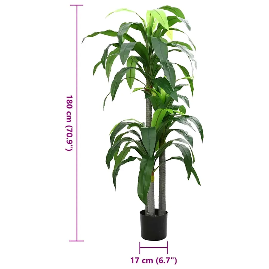 Arbre artificiel dracaena 36 feuilles 180 cm vert - 5