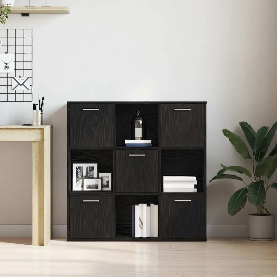 Bibliothèque en chêne noir 90 x 28 x 90 cm bois d'ingénierie - 3