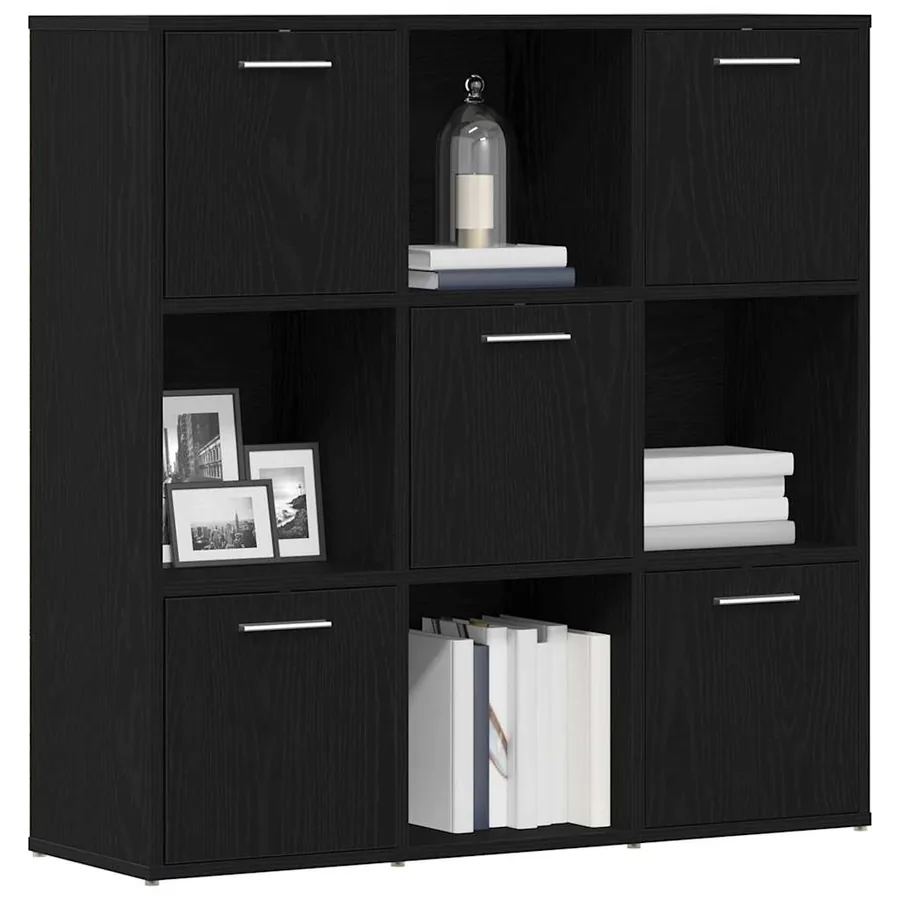 Bibliothèque en chêne noir 90 x 28 x 90 cm bois d'ingénierie - 4