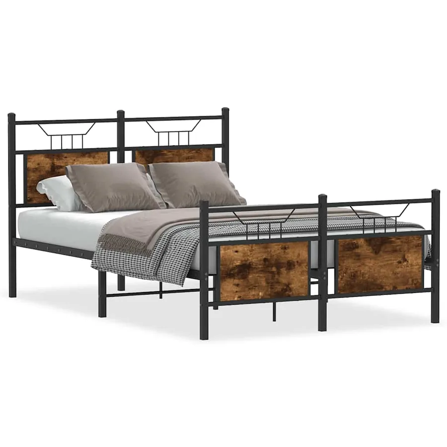 Cadre de lit sans matelas chêne fumé 120x190 cm bois ingénierie - 2