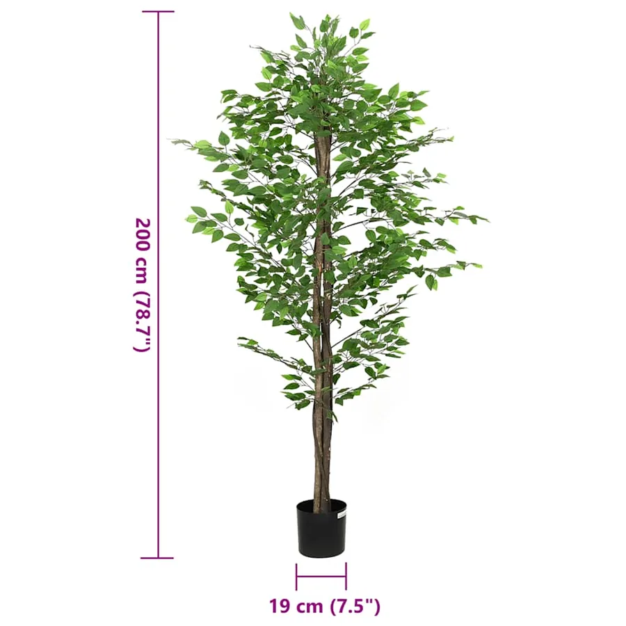 Plante artificielle ficus 1260 feuilles 200 cm vert - 5