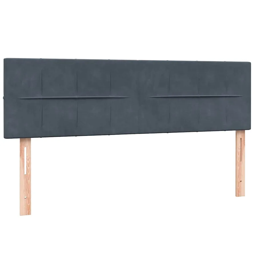 Sommier à lattes de lit et matelas gris foncé 160x210cm velours - 7